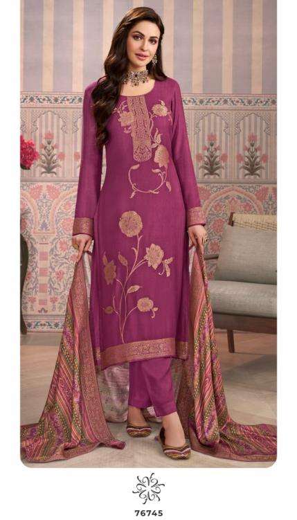 Vinay Presents Kervin Ananta Vol-6 Viscose Pashmina Jacquard Unique Dress Materials Catalog Wholesaler And Exporter 