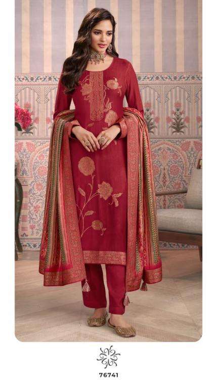 Vinay Presents Kervin Ananta Vol-6 Viscose Pashmina Jacquard Unique Dress Materials Catalog Wholesaler And Exporter 