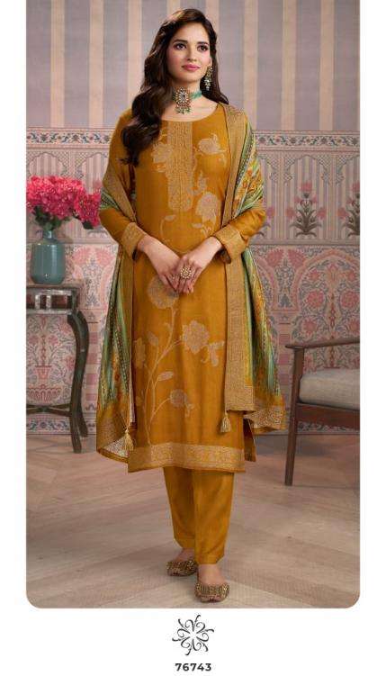 Vinay Presents Kervin Ananta Vol-6 Viscose Pashmina Jacquard Unique Dress Materials Catalog Wholesaler And Exporter 