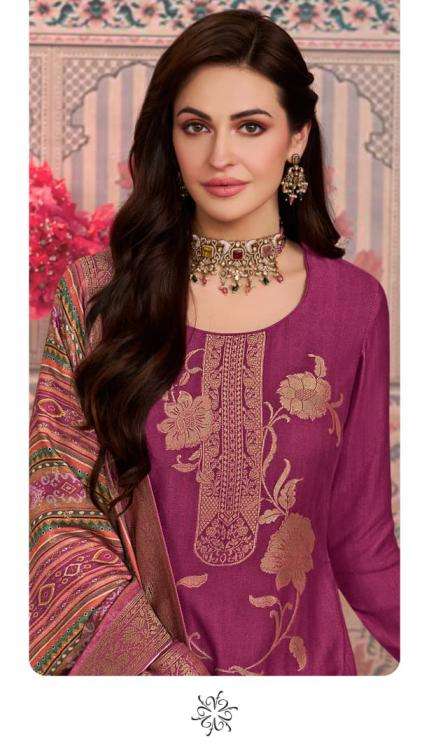 Vinay Presents Kervin Ananta Vol-6 Viscose Pashmina Jacquard Unique Dress Materials Catalog Wholesaler And Exporter 