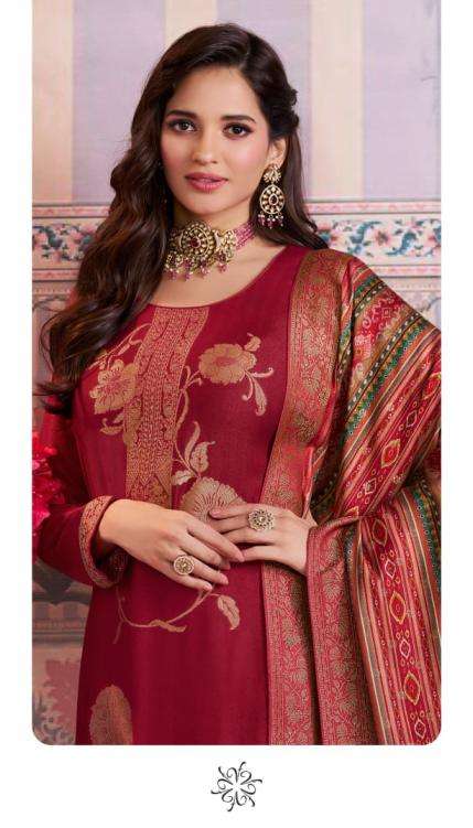 Vinay Presents Kervin Ananta Vol-6 Viscose Pashmina Jacquard Unique Dress Materials Catalog Wholesaler And Exporter 