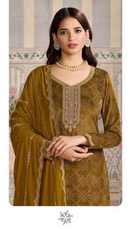 Vinay Presents Mrinal Premium Velvet Classy Look Unstitch Salwar Suits Catalog Wholesaler And Exporter 
