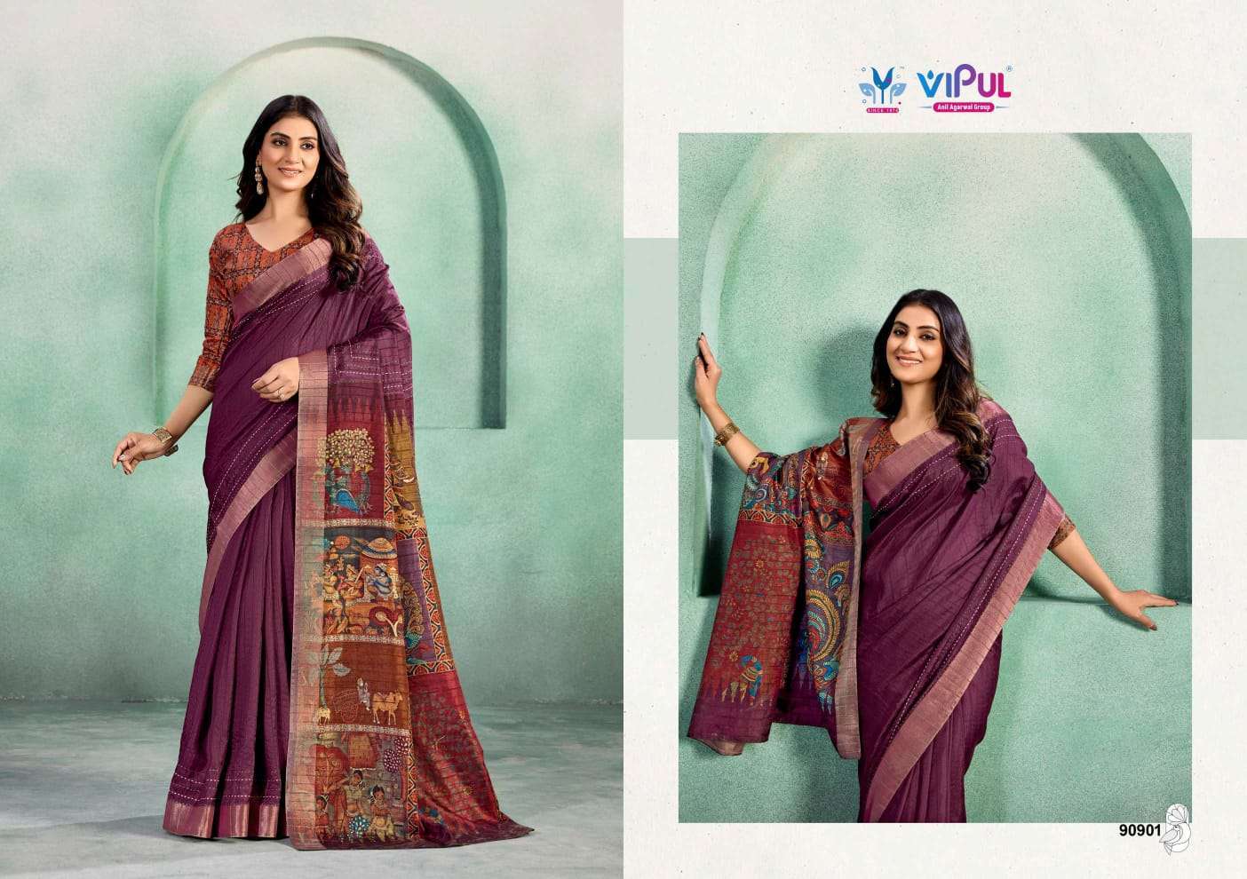 Vipul Presents Kalakruti Soft Silk Pretty Look Saree Catalog Wholesaler And Exporter In Surat