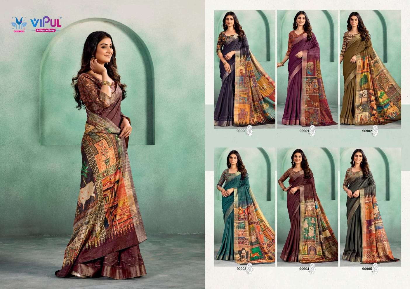 Vipul Presents Kalakruti Soft Silk Pretty Look Saree Catalog Wholesaler And Exporter In Surat