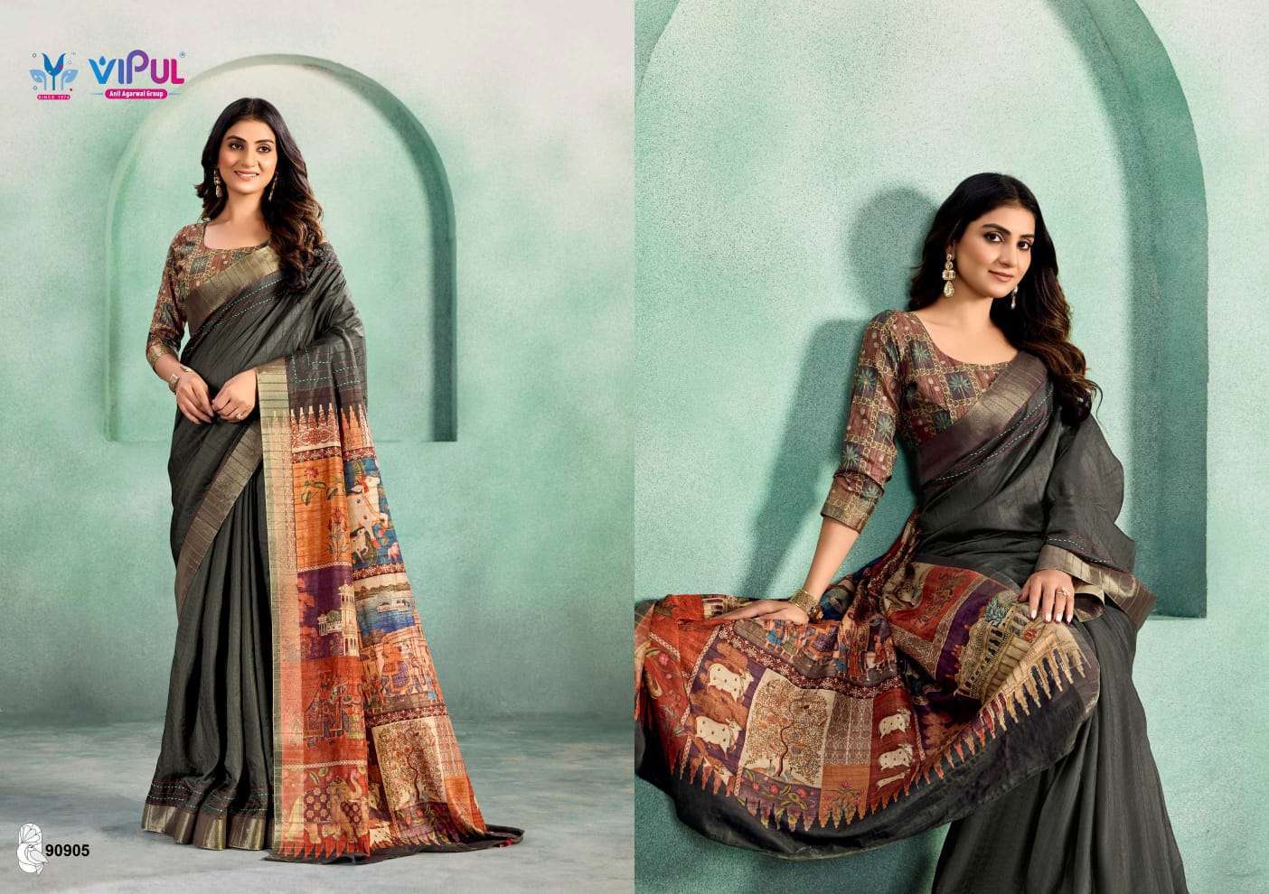 Vipul Presents Kalakruti Soft Silk Pretty Look Saree Catalog Wholesaler And Exporter In Surat