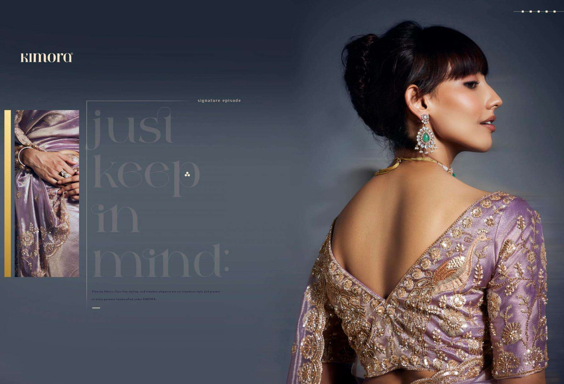 kimora presents iconic 2  sequence khatli work occasion wear sarees catalog collection