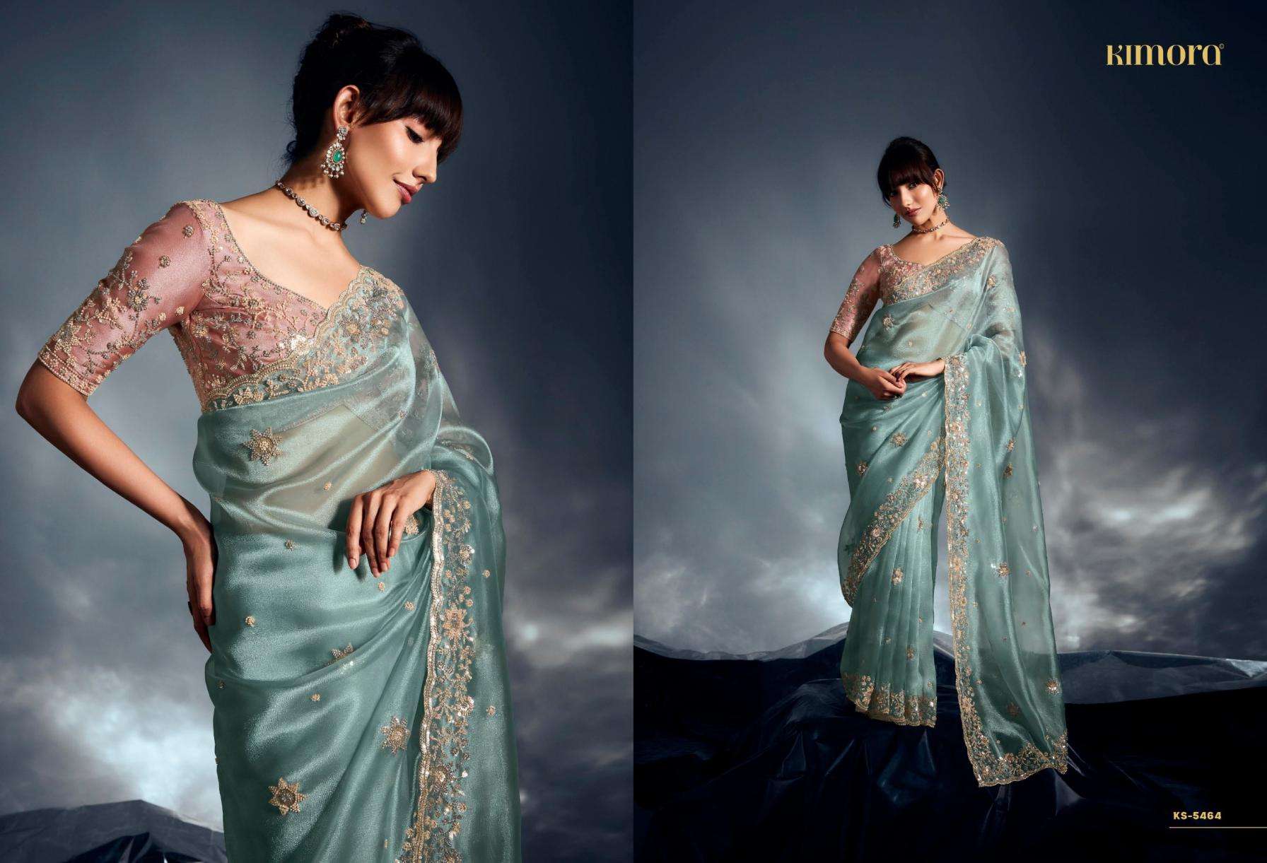 kimora presents iconic 2  sequence khatli work occasion wear sarees catalog collection