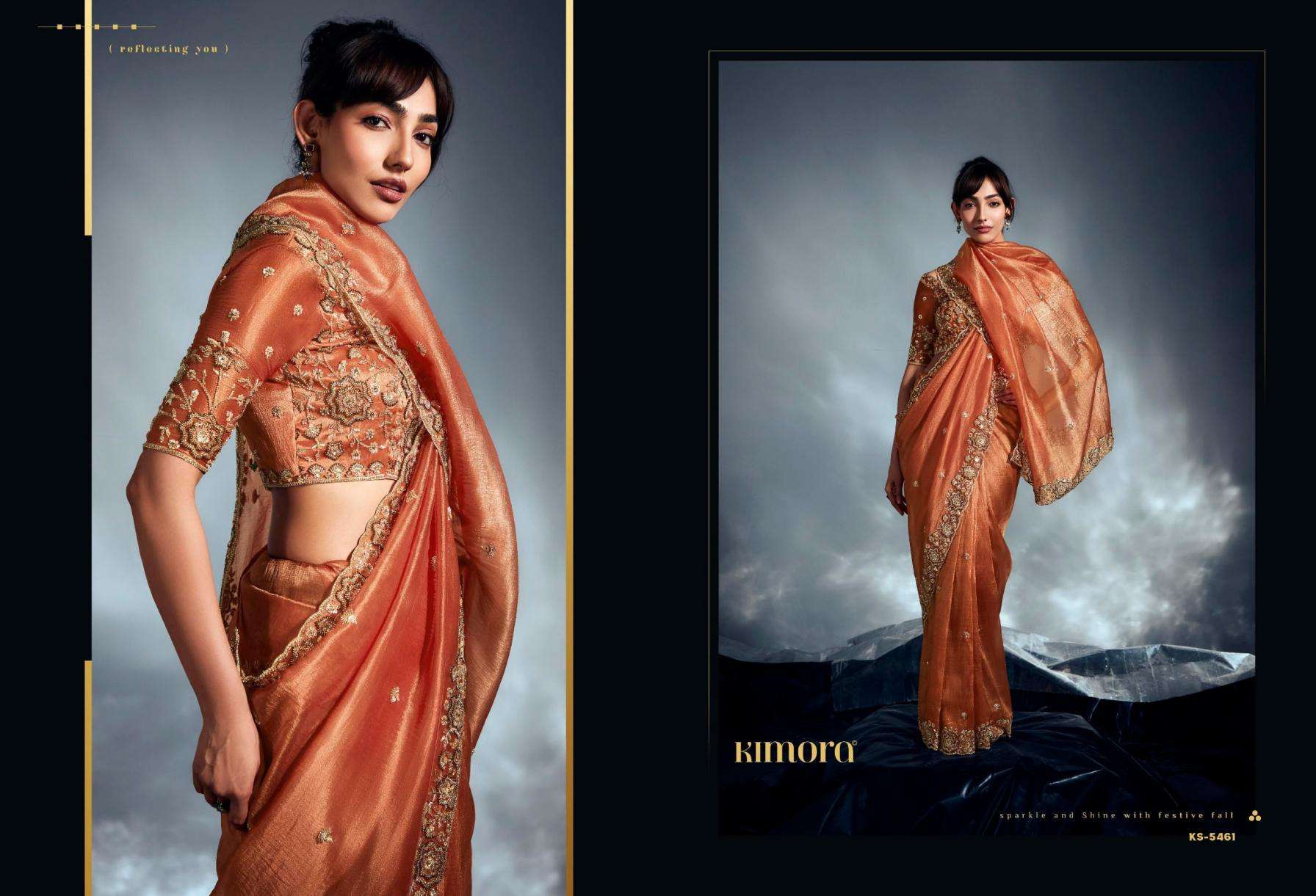 kimora presents iconic 2  sequence khatli work occasion wear sarees catalog collection
