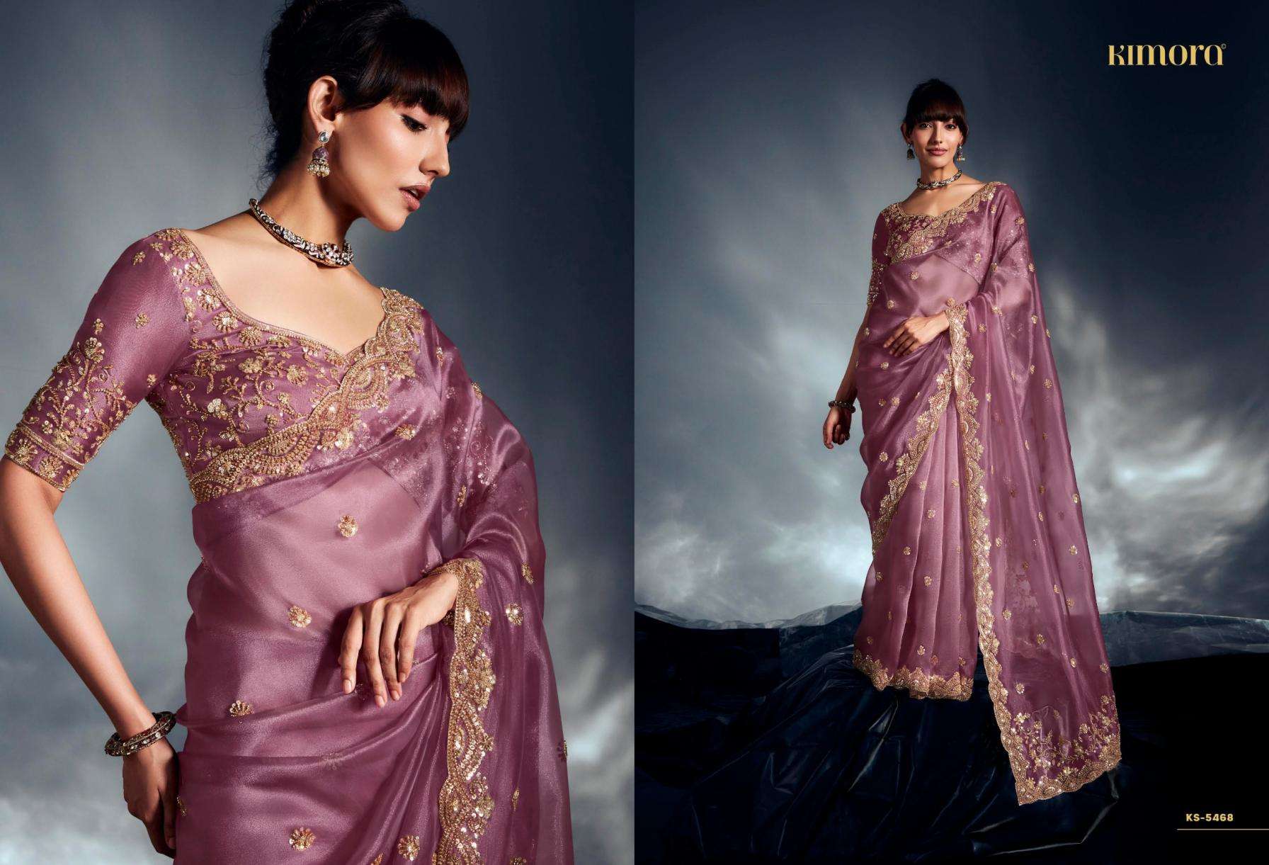 kimora presents iconic 2  sequence khatli work occasion wear sarees catalog collection