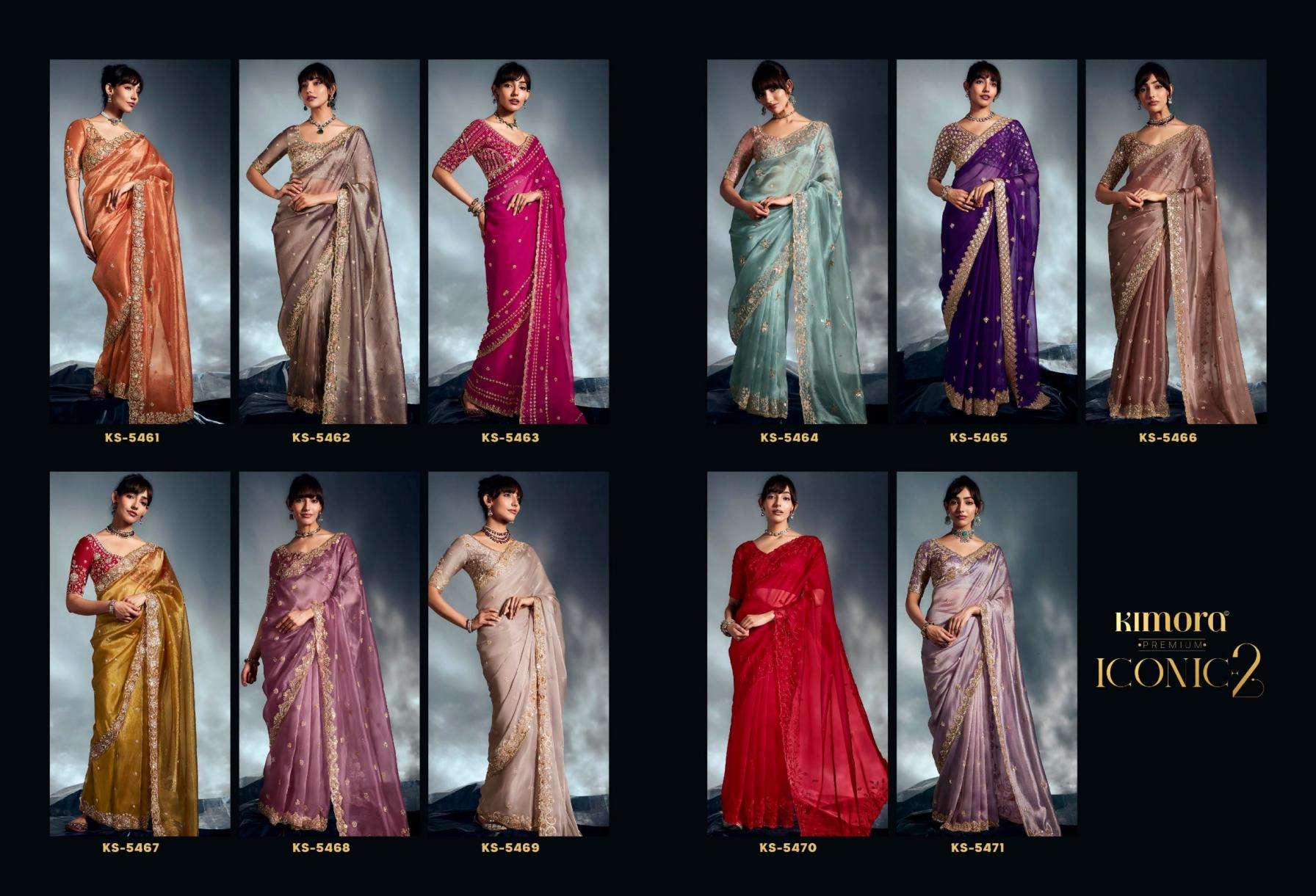 kimora presents iconic 2  sequence khatli work occasion wear sarees catalog collection