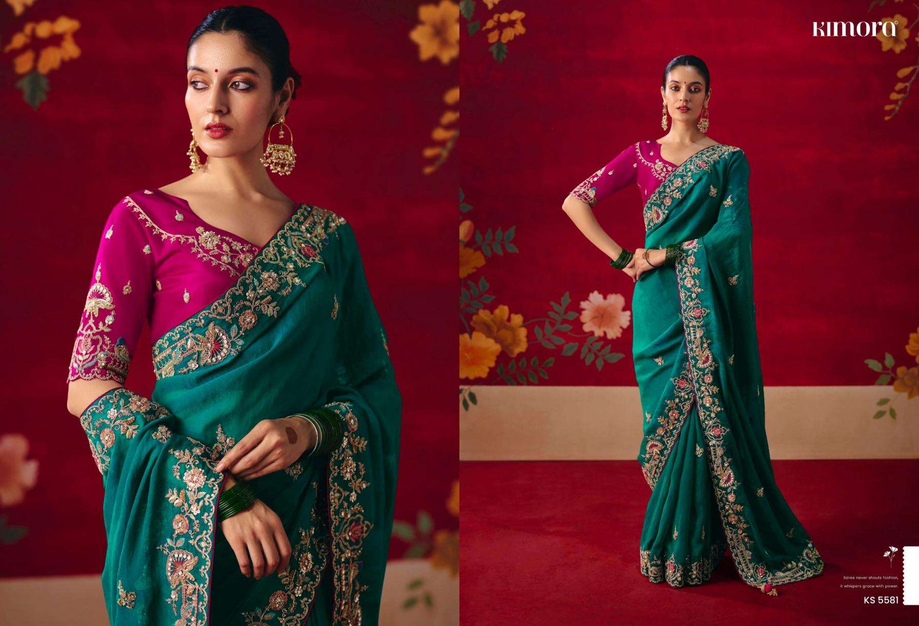  kimora presents naari 5581-5591 fancy festive wear sarees catalog collection