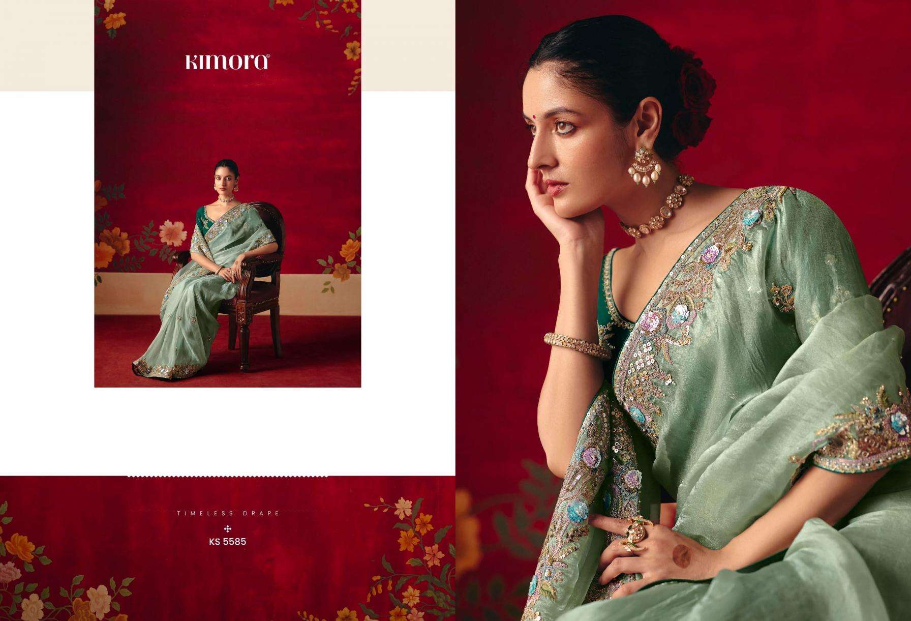  kimora presents naari 5581-5591 fancy festive wear sarees catalog collection