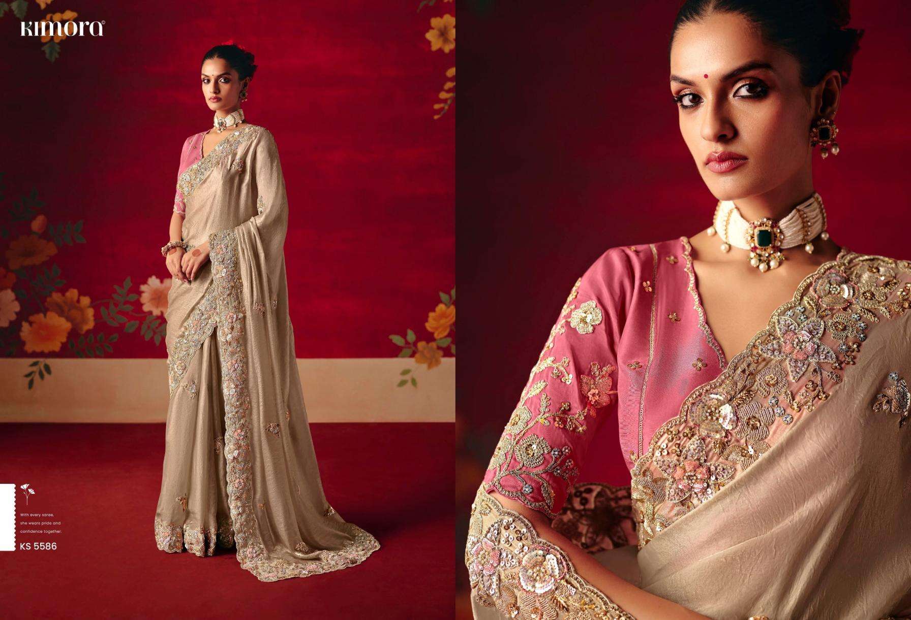  kimora presents naari 5581-5591 fancy festive wear sarees catalog collection