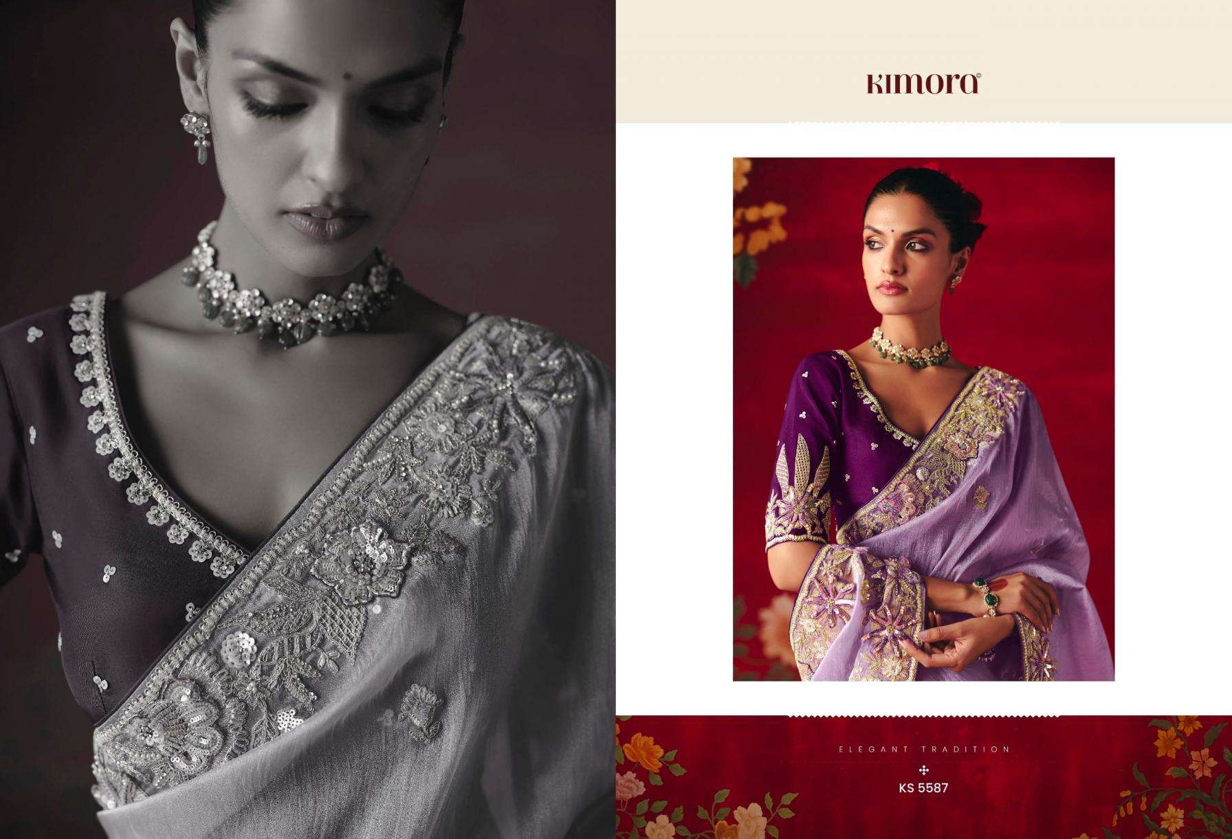 kimora presents naari 5581-5591 fancy festive wear sarees catalog collection