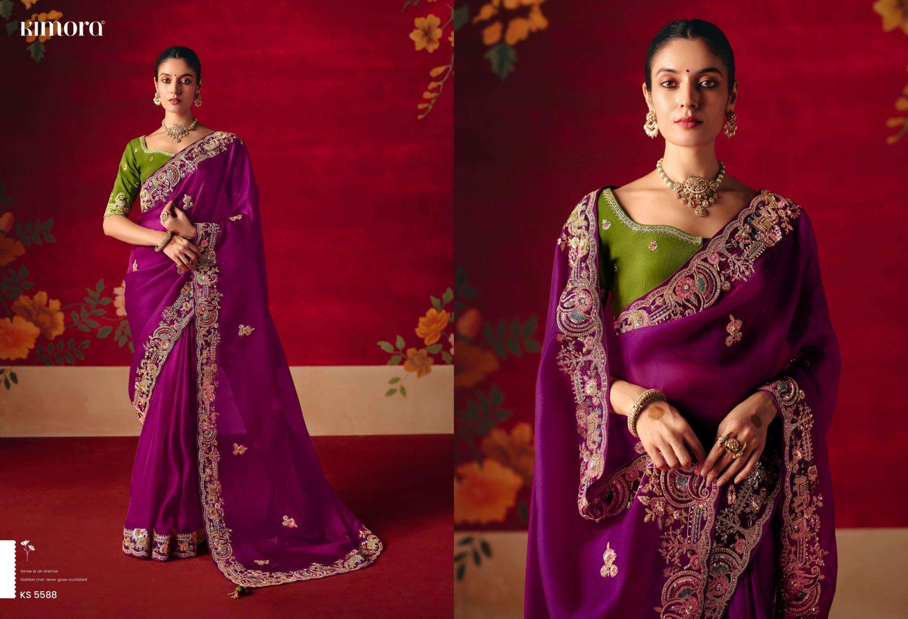  kimora presents naari 5581-5591 fancy festive wear sarees catalog collection