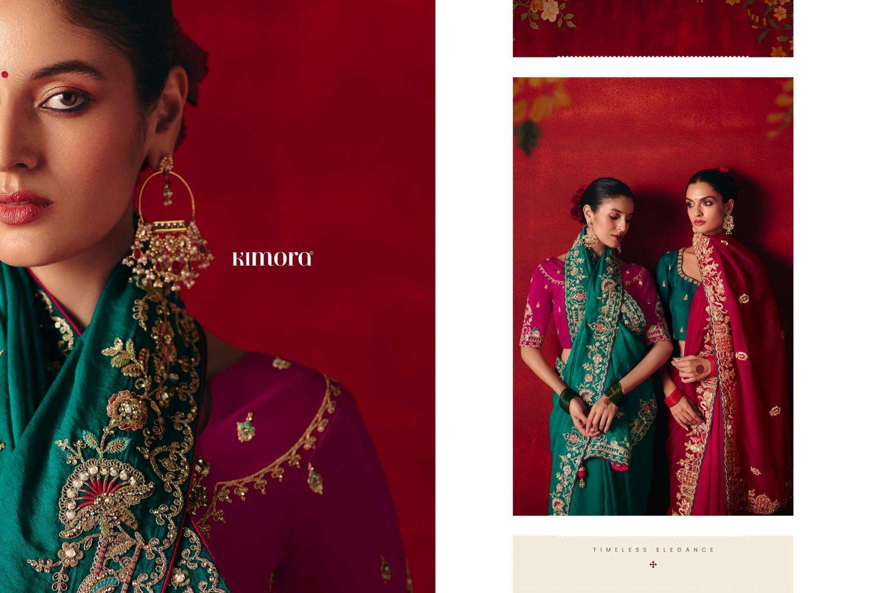  kimora presents naari 5581-5591 fancy festive wear sarees catalog collection