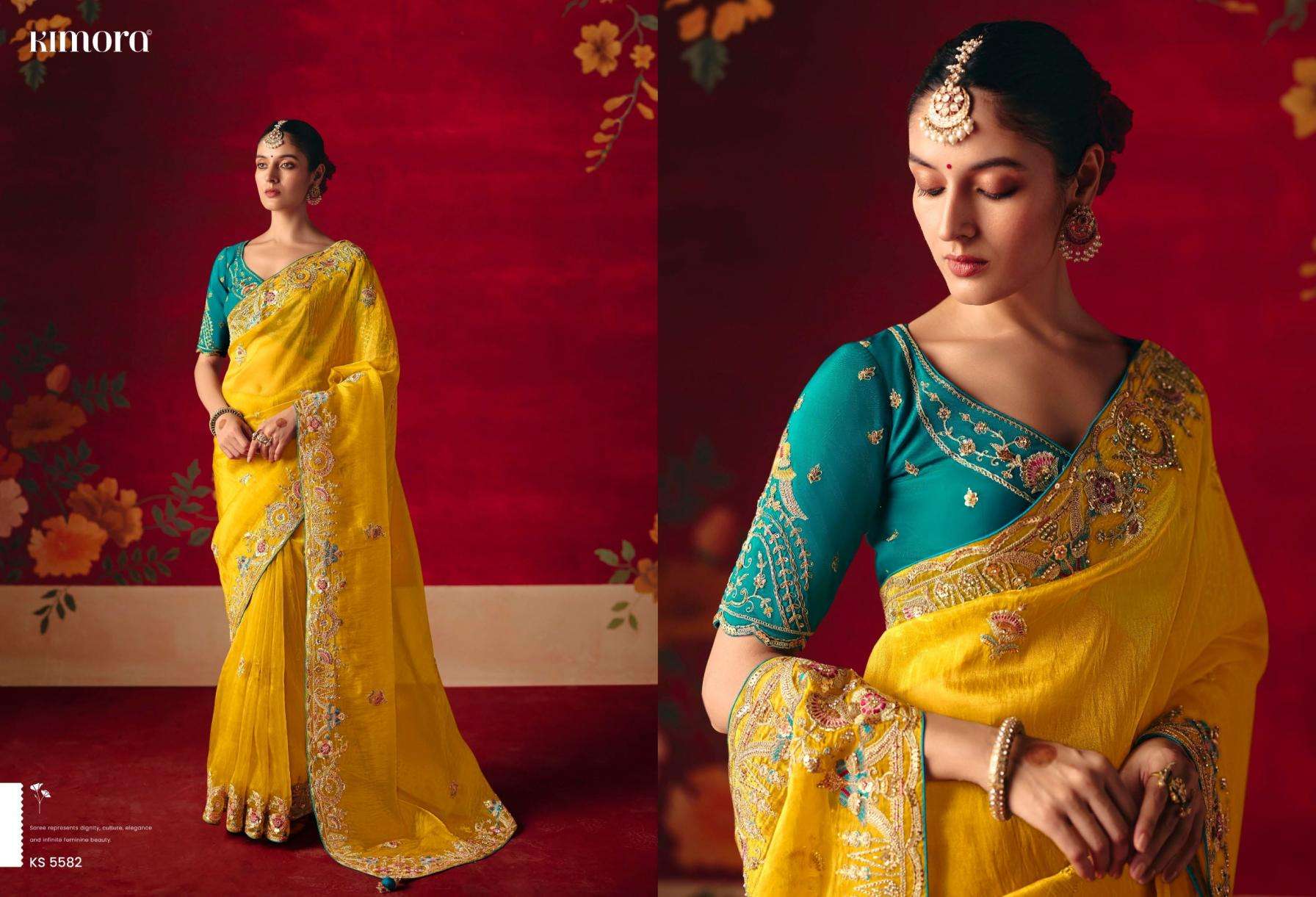  kimora presents naari 5581-5591 fancy festive wear sarees catalog collection