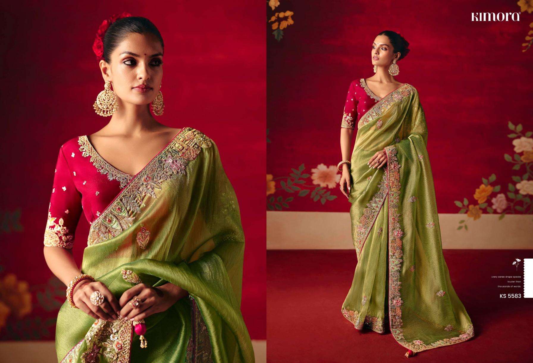  kimora presents naari 5581-5591 fancy festive wear sarees catalog collection