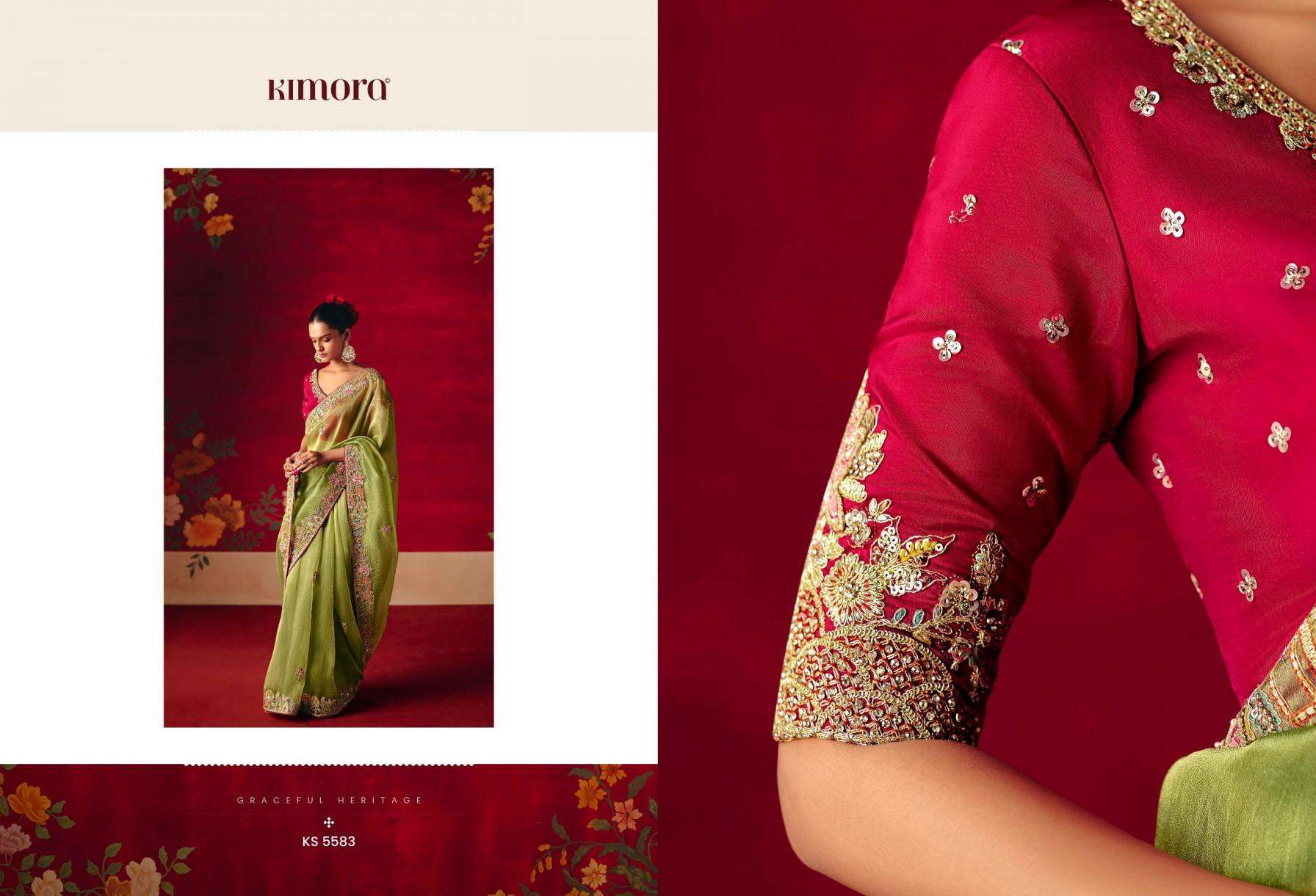  kimora presents naari 5581-5591 fancy festive wear sarees catalog collection