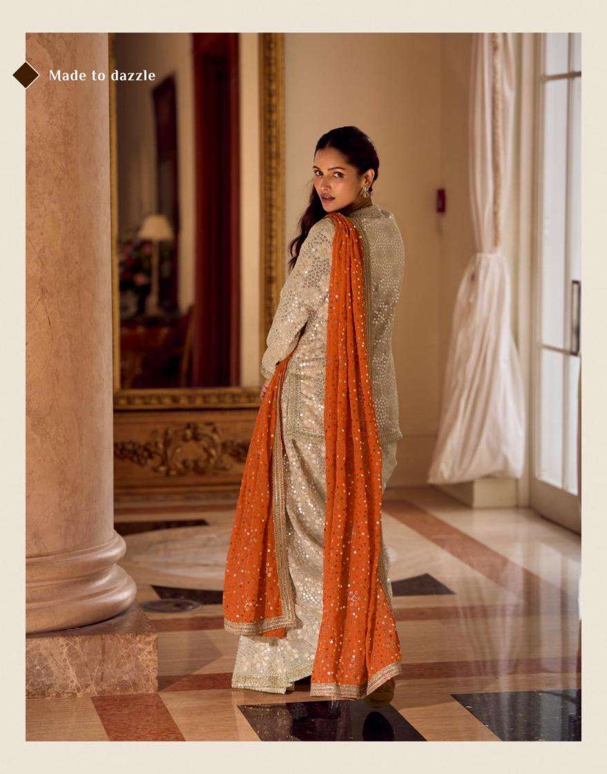 sayuri designer presents swaroski readymade exclusive georgette kurti dhoti with dupatta catalog collection