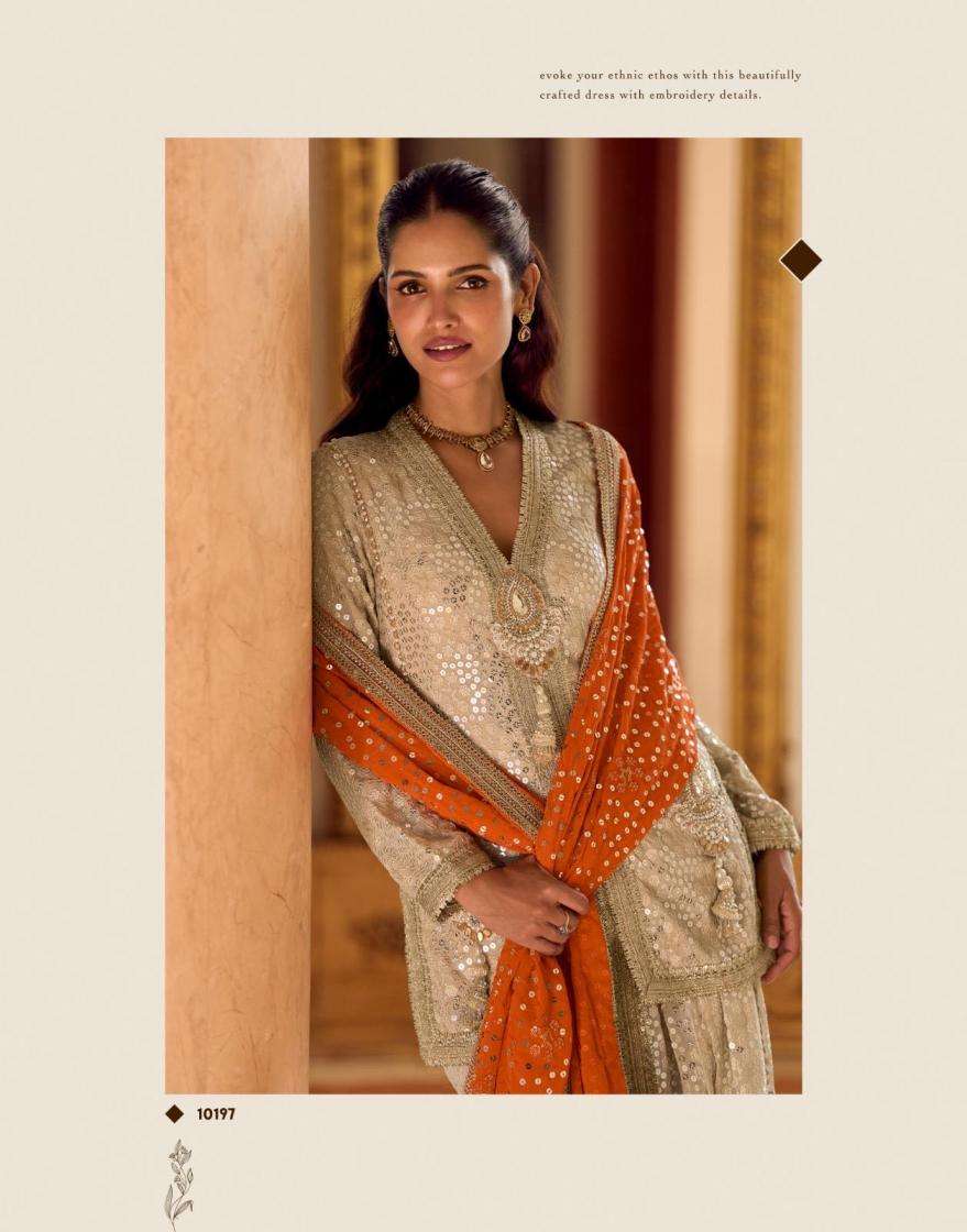 sayuri designer presents swaroski readymade exclusive georgette kurti dhoti with dupatta catalog collection