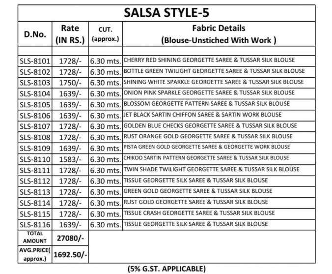 tfh presents salsa style vol 5 georgette silk traditional sarees catalog collection