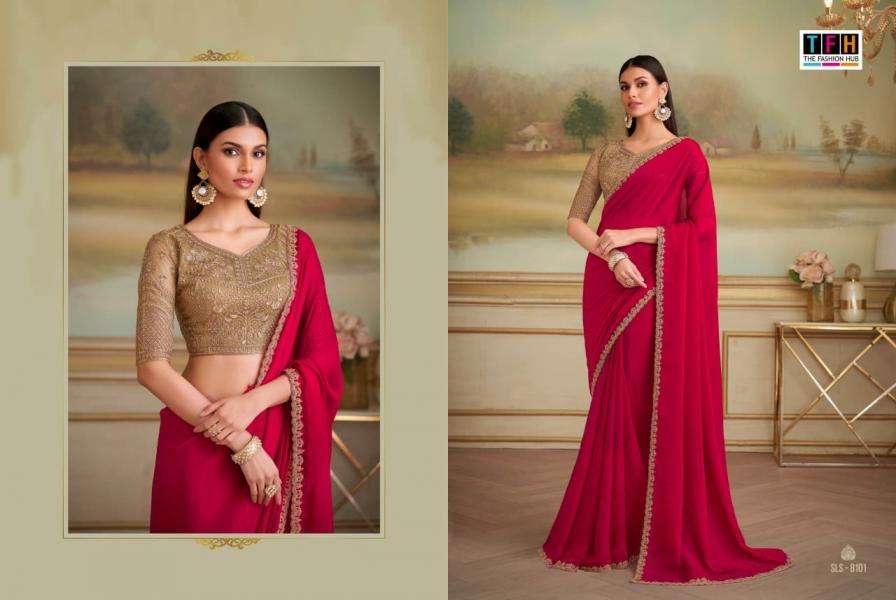 tfh presents salsa style vol 5 georgette silk traditional sarees catalog collection