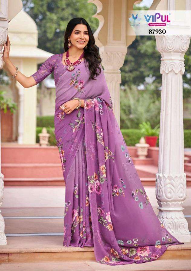 Vipul Presents Twisha 87930-87941 Unique Weightless Sarees Catalog Wholesaler And Exporter 