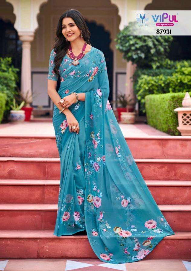 Vipul Presents Twisha 87930-87941 Unique Weightless Sarees Catalog Wholesaler And Exporter 