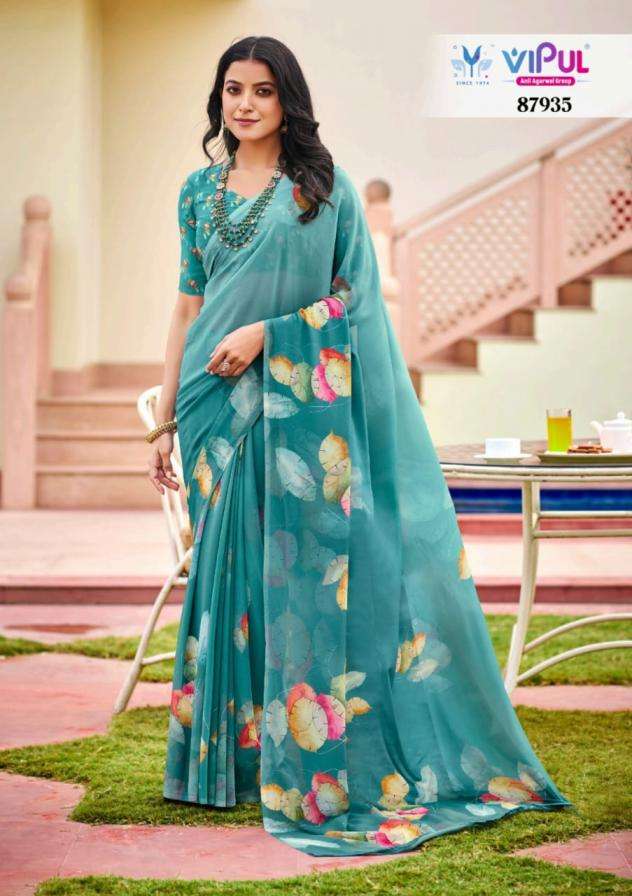 Vipul Presents Twisha 87930-87941 Unique Weightless Sarees Catalog Wholesaler And Exporter 