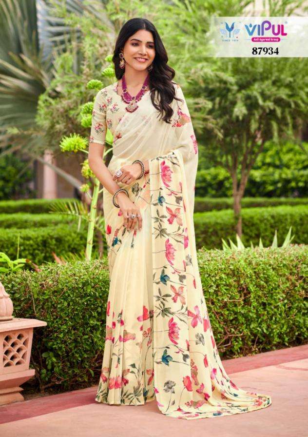 Vipul Presents Twisha 87930-87941 Unique Weightless Sarees Catalog Wholesaler And Exporter 