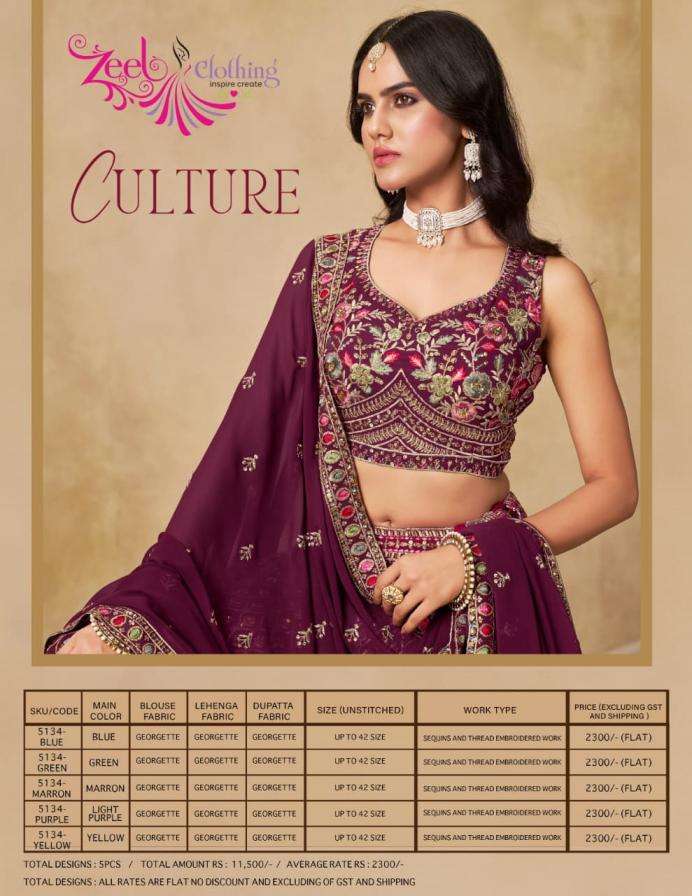 zeel presents culture georgette festive chaniya choli catalog