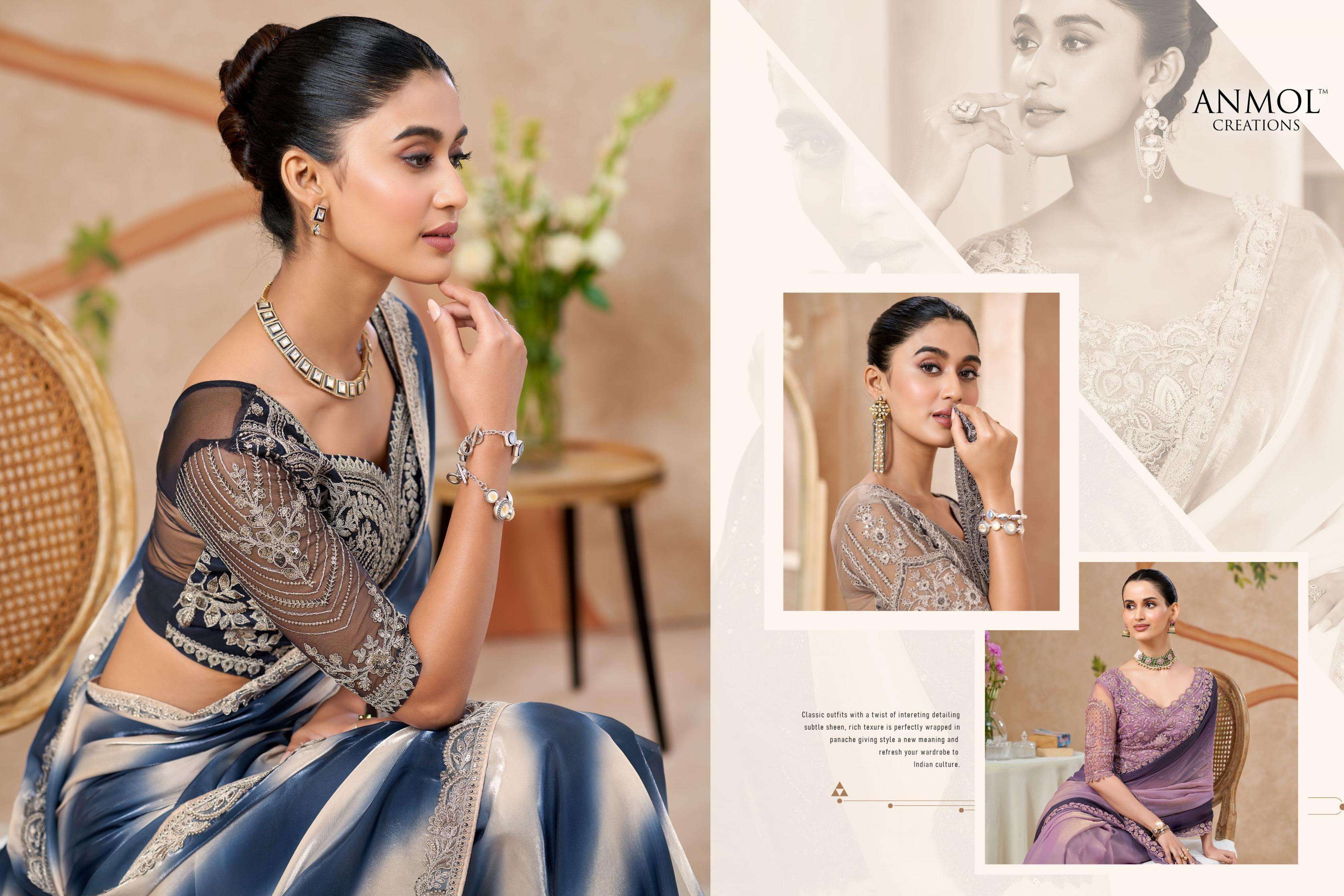 Anmol Creation Presents Kaina Exclusive Fancy Party Wear Trendy Sarees Catalog Wholesaler And Exporter