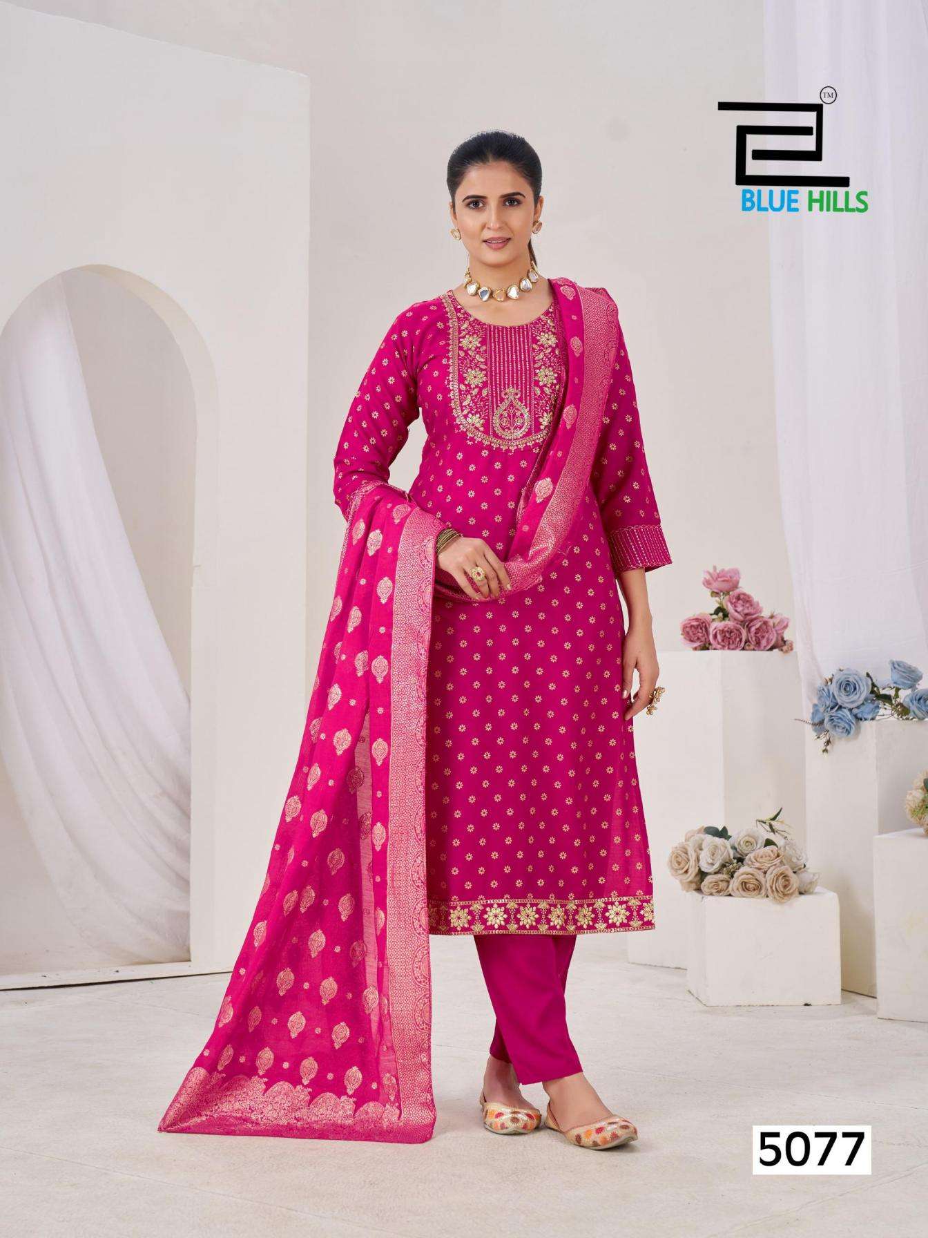 blue hills presents aisha vol 1 rayon readymade shop trendy plus size 3pcs dress