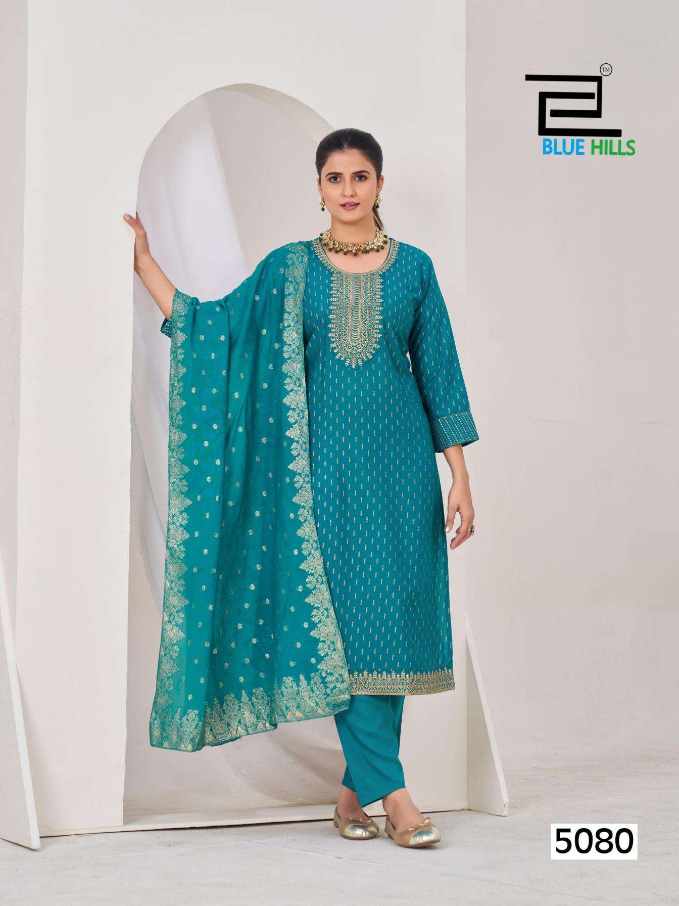 blue hills presents aisha vol 1 rayon readymade shop trendy plus size 3pcs dress