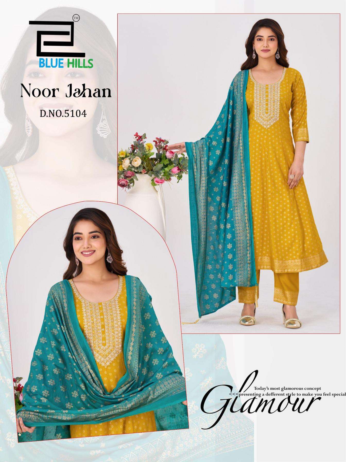 blue hills presents noor jahan rayon readymade amazing plus size suit for womens