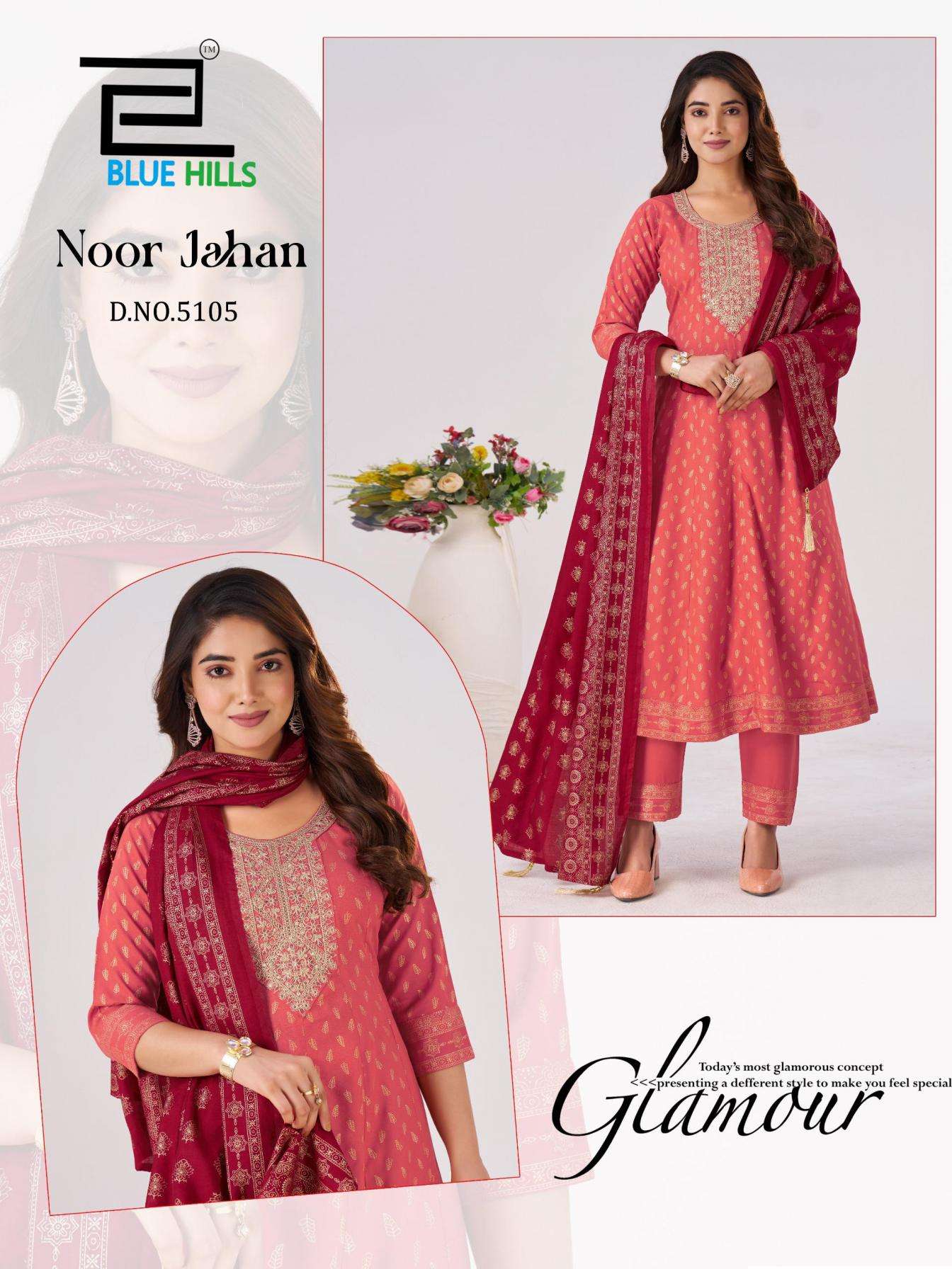 blue hills presents noor jahan rayon readymade amazing plus size suit for womens
