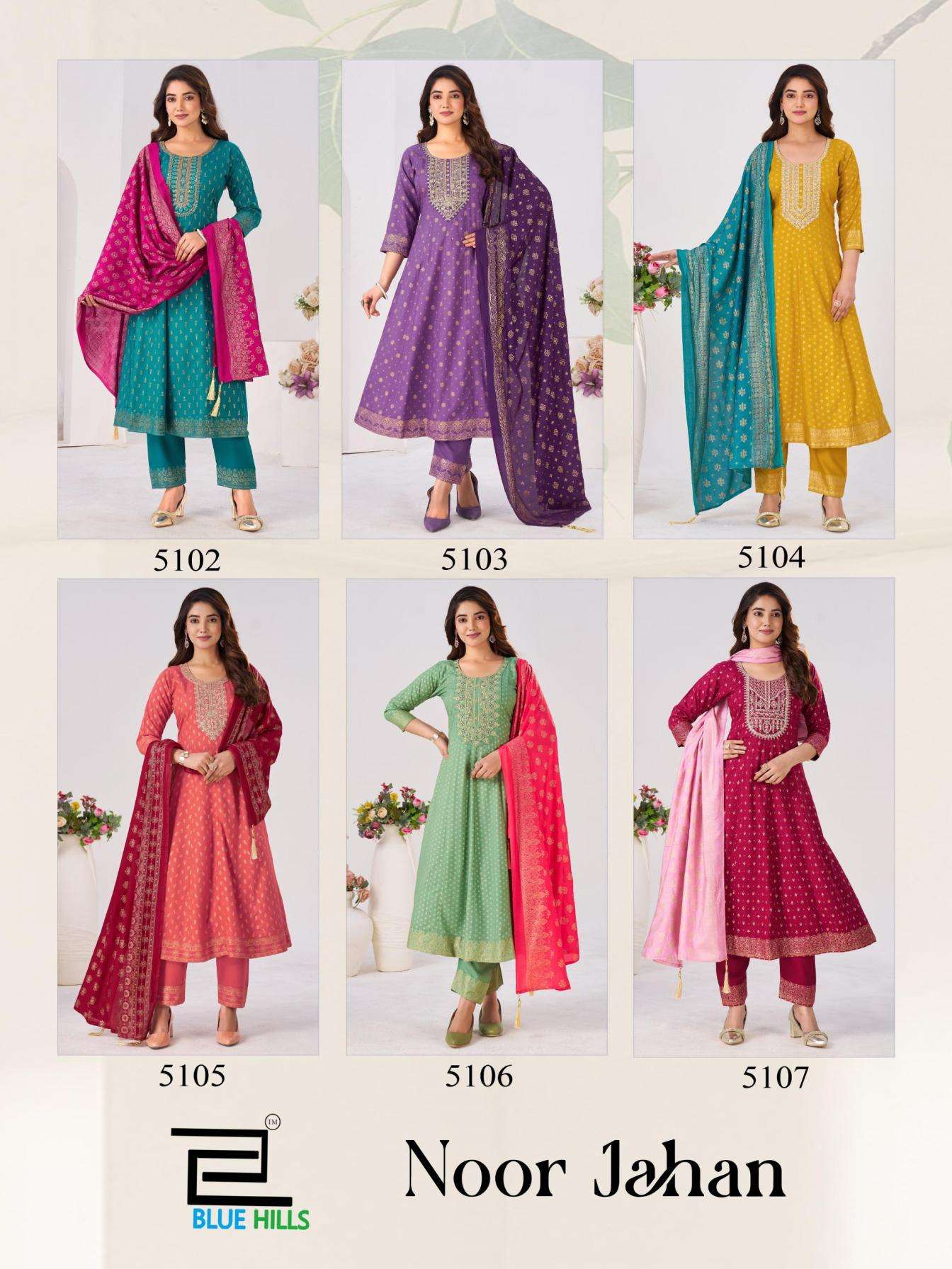 blue hills presents noor jahan rayon readymade amazing plus size suit for womens