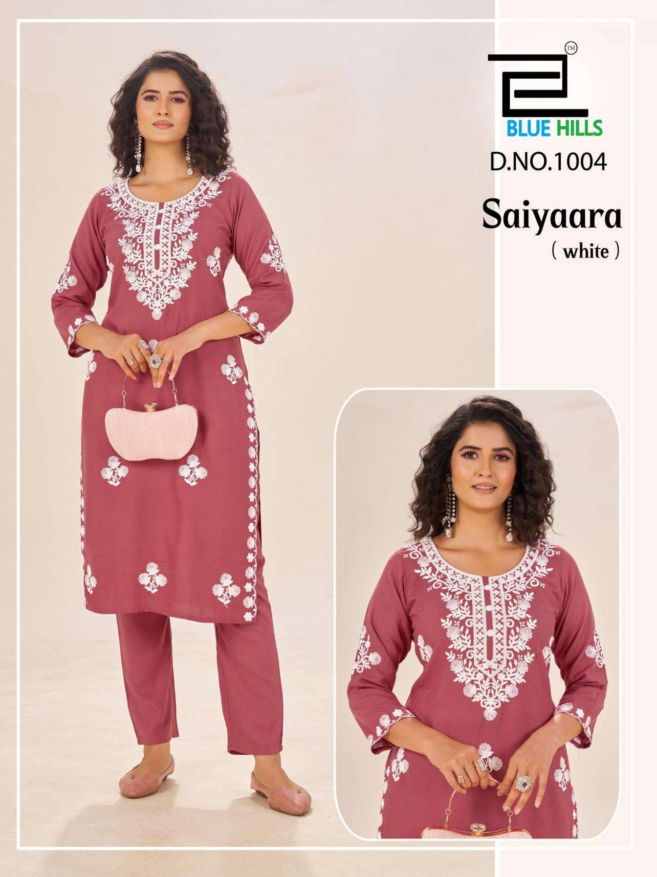 blue hills presents saiyaara rayon full stitch big size kurti with pant catalog
