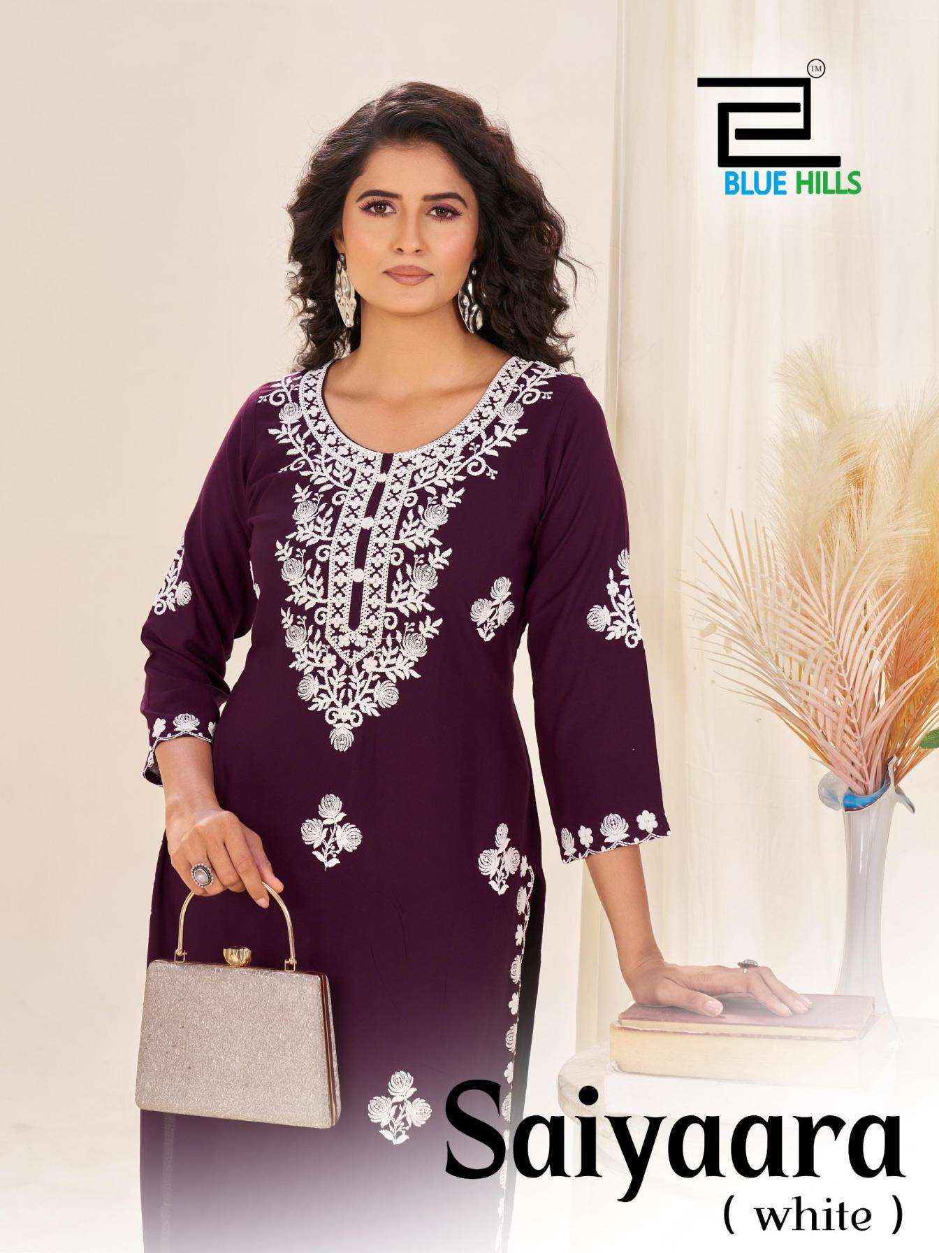 blue hills presents saiyaara rayon full stitch big size kurti with pant catalog
