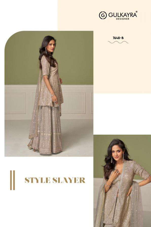 Gulkayra Designer Presents Aashvi Georgette Full Stitch Plazzo Salwar Suits Catalog Wholesaler And Exporter 