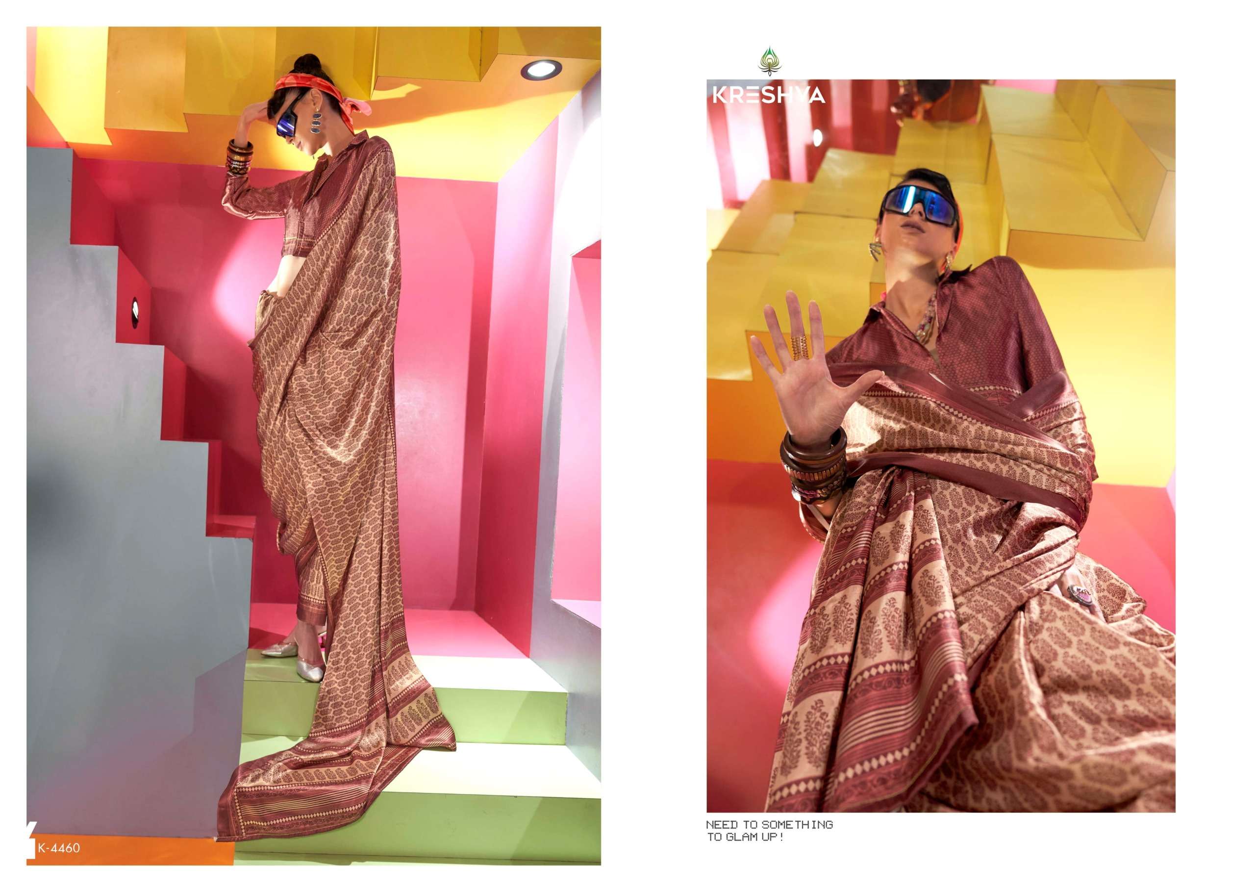 Kreshva Presents Silkina Super Spanish Satin Shop Trendy Sarees Catalog Wholesaler And Exporter 