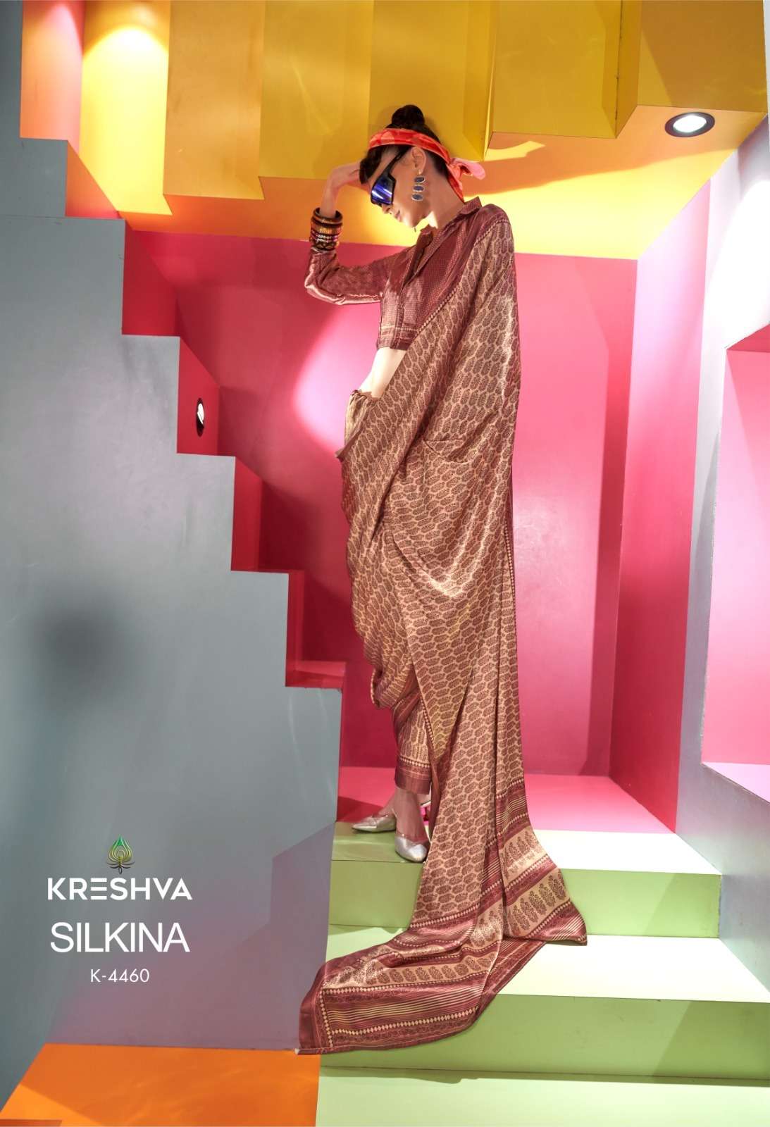Kreshva Presents Silkina Super Spanish Satin Shop Trendy Sarees Catalog Wholesaler And Exporter 