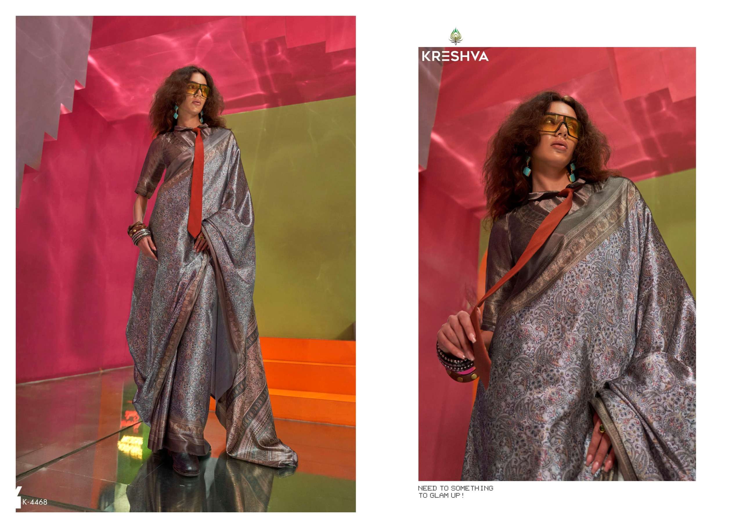 Kreshva Presents Silkina Super Spanish Satin Shop Trendy Sarees Catalog Wholesaler And Exporter 