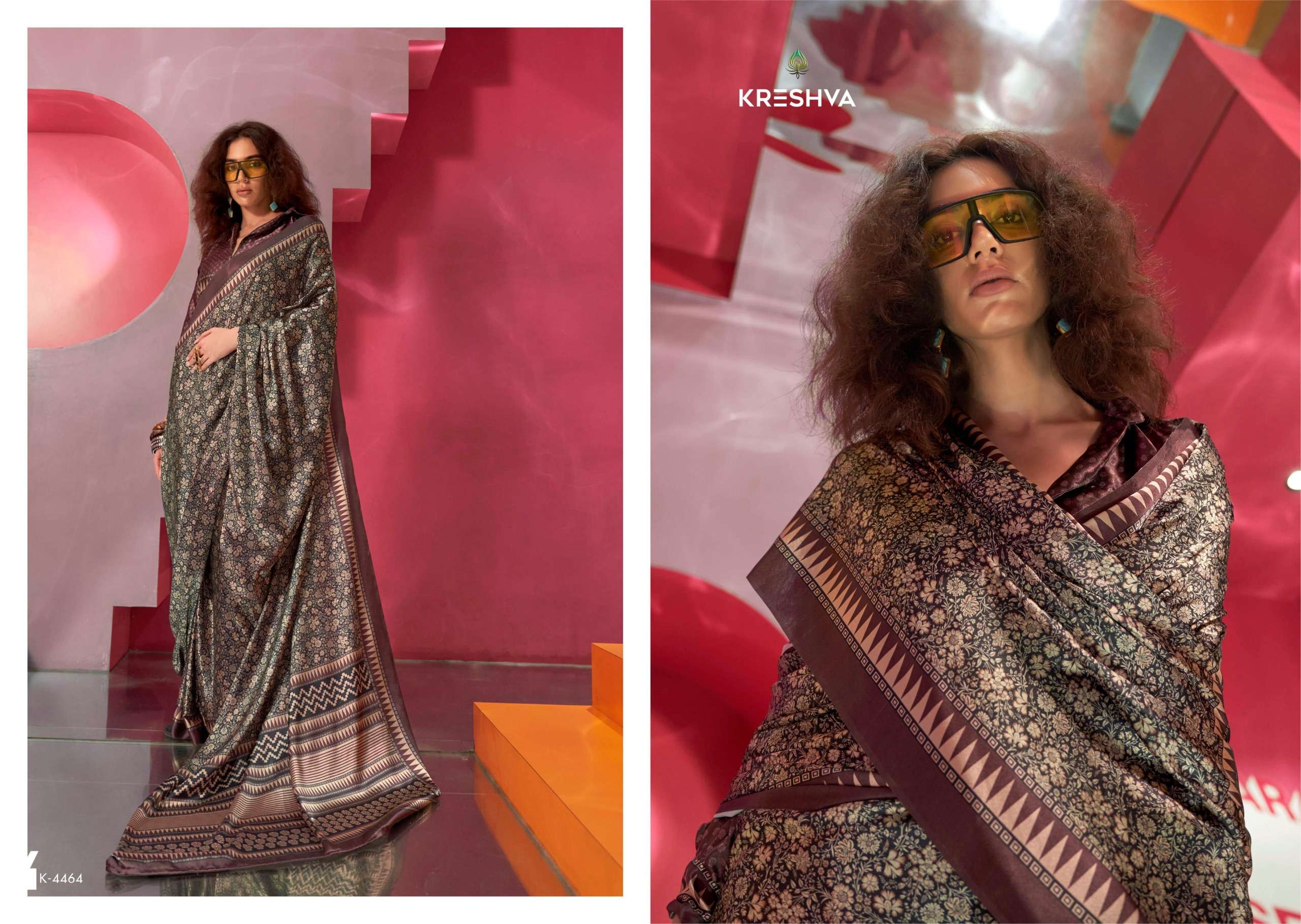 Kreshva Presents Silkina Super Spanish Satin Shop Trendy Sarees Catalog Wholesaler And Exporter 
