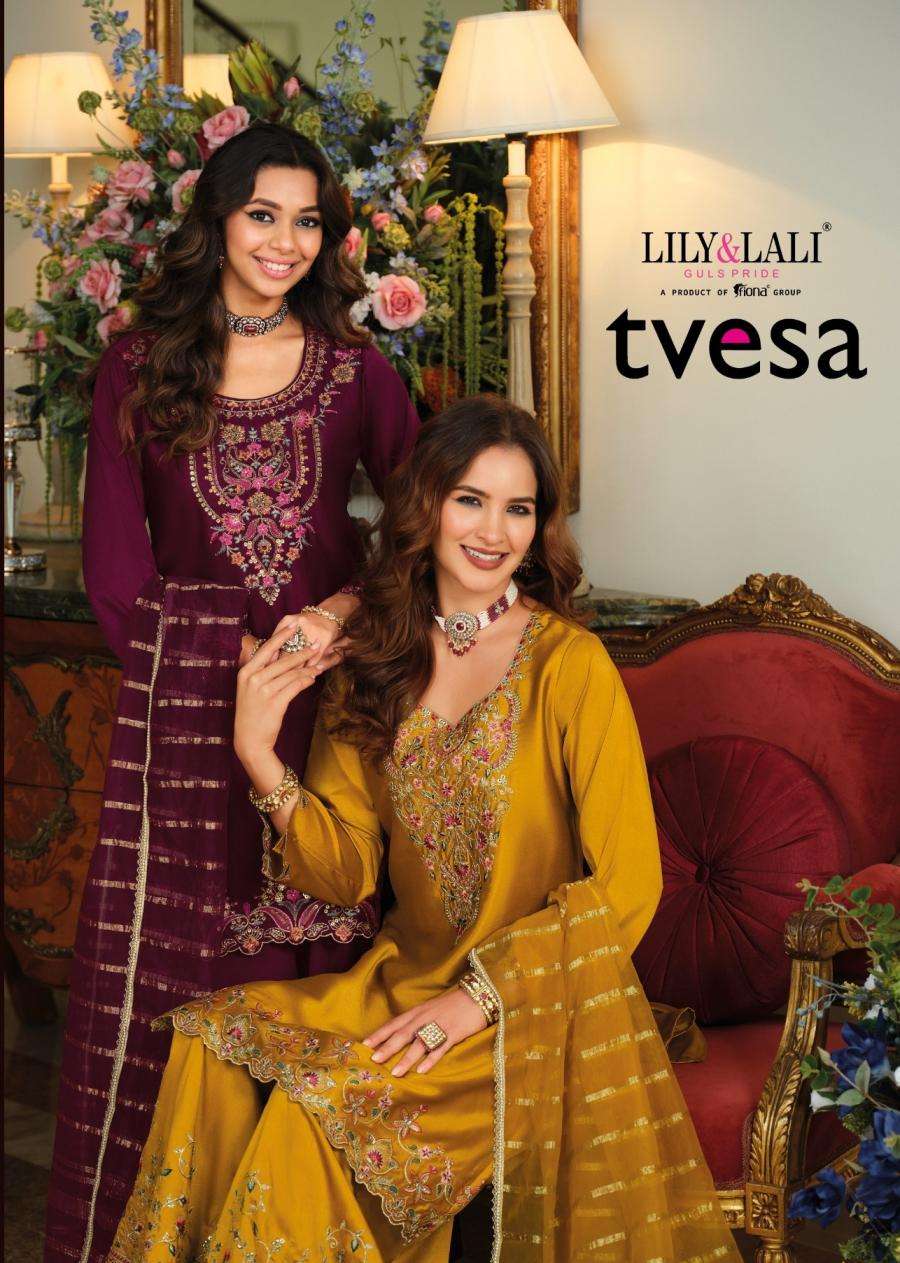 Lily & Lali Presents Tvesa Silk Readymade Designer Plazzo Kurtis Catalog Wholesaler And Exporter In Surat 