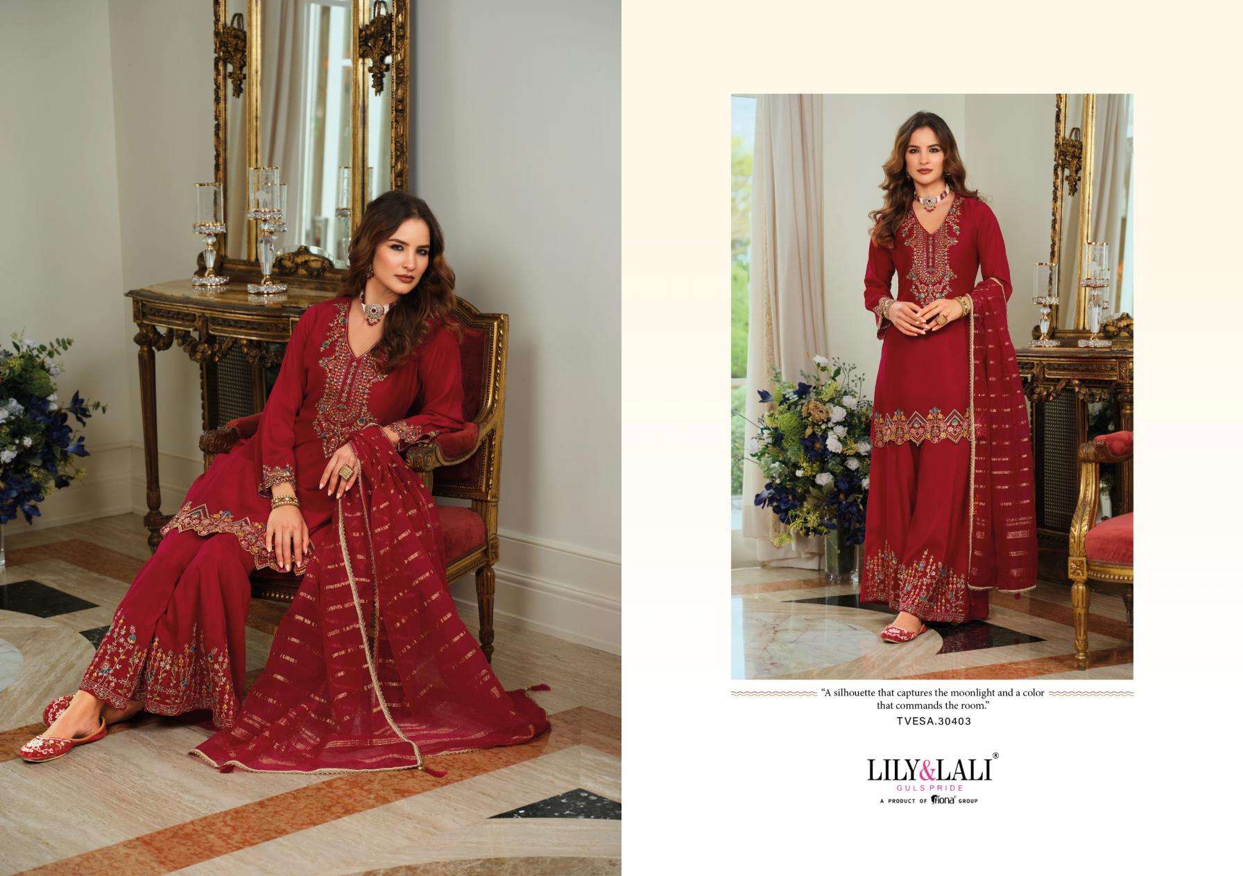 Lily & Lali Presents Tvesa Silk Readymade Designer Plazzo Kurtis Catalog Wholesaler And Exporter In Surat 