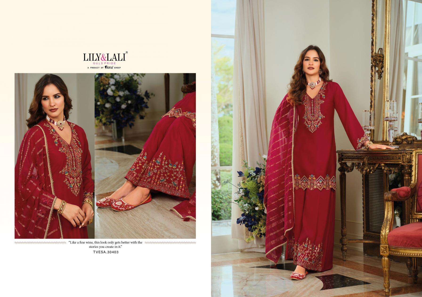 Lily & Lali Presents Tvesa Silk Readymade Designer Plazzo Kurtis Catalog Wholesaler And Exporter In Surat 