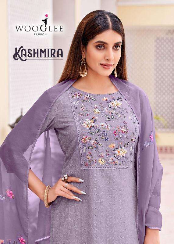 wooglee presents kashmira cotton shifli work shop trendy full stitch 3pcs dress