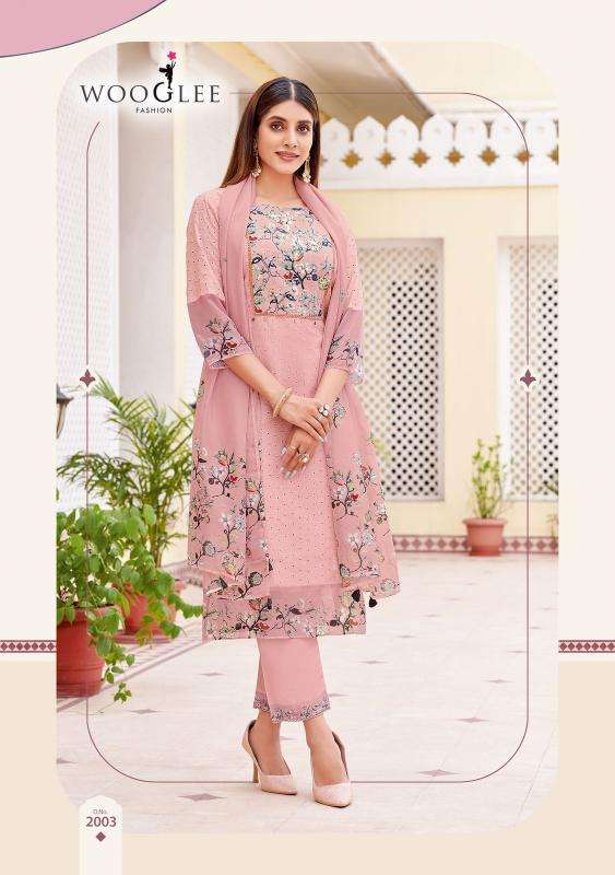 wooglee presents kashmira cotton shifli work shop trendy full stitch 3pcs dress